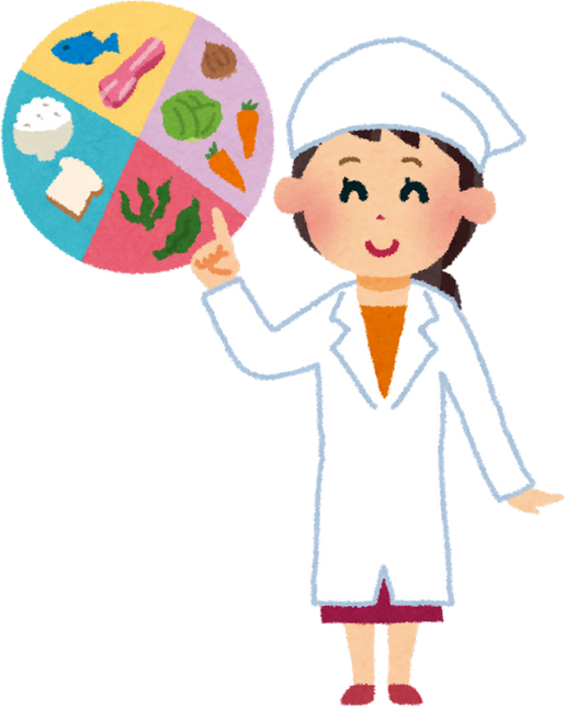 Illustration of a Female Nutritionist Presenting a Diet Chart